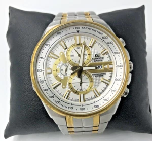 Casio Edifice Chronograph EFR-549 Stainless Steel White Gold Face - Picture 1 of 14