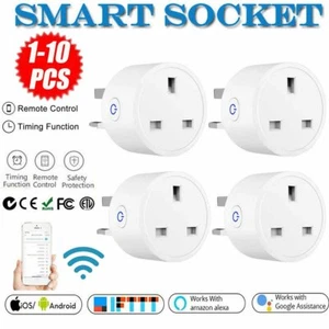 1-10 PIEZAS Enchufe WiFi Inteligente Inalámbrico APP Control Para Google Home Amazon Home - Imagen 1 de 12