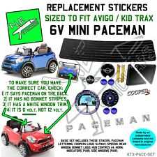 Ersatzaufkleber PASSEND für Kinder 6V MINI Cooper S PACEMAN elektrisches Spielzeug Autofahrt
