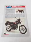 HONDA CB125TD Motorcycle Sales Specification Leaflet APRIL 1986