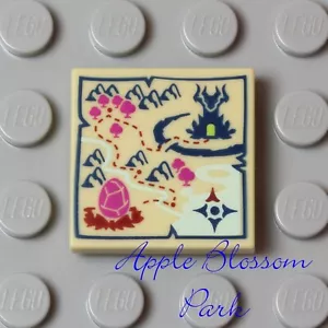 NEW Lego Elves Minifig DRAGON EGG TREASURE MAP 2x2 TILE - Tan w/Elf Pink & Blue - Picture 1 of 3