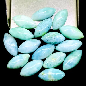 16 Pcs Natural Larimar 18-19.8mm Marquise Loose Cabochon Untreated Gemstones Lot - Picture 1 of 13