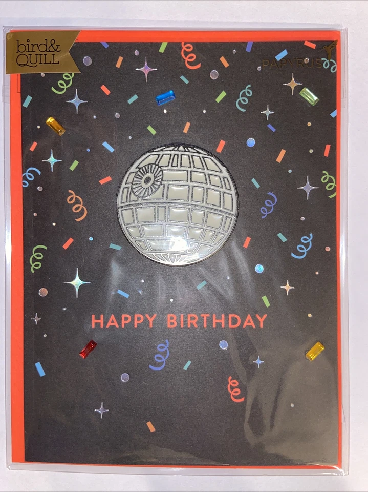 Papyrus Bird& Quill Birthday Greeting Card - Death Star 3-D