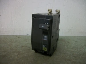SQUARE D QOB CIRCUIT BREAKER QOB240 40AMP 240VOLT 2POLE NOB - Picture 1 of 3