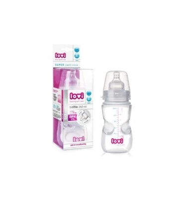 New Lovi Wide 150 ml clear Plastic bottle with silicone teat for baby infant - image 1 of 4