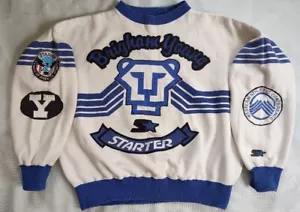 VINTAGE RARE 80's STARTER BYU COUGARS ALL OVER SWEATSHIRT SIZE M - Picture 1 of 12