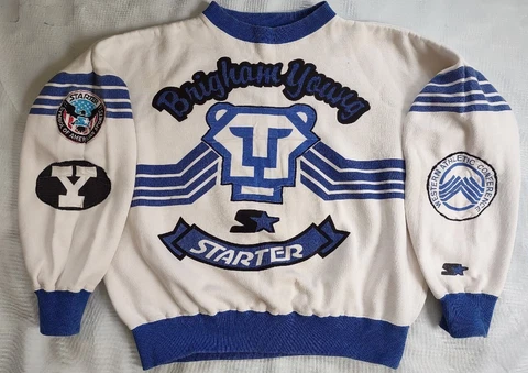 VINTAGE RARE 80's  STARTER BYU COUGARS ALL OVER SWEATSHIRT SIZE M Cover