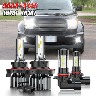 Para Dodge Nitro 2007 2008 2009 6500K 4 piezas Faros LED Alto/Bajo + Kit de Bombillas Antiniebla Foto 1 de 4