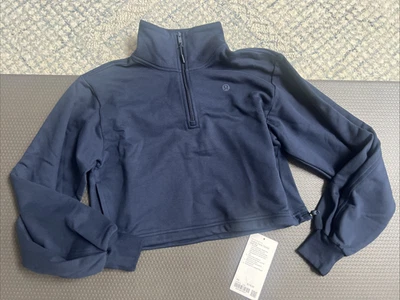 Lululemon COTTON TERRY TENNIS HALF ZIP BLUE BLUE SZ XS NWT - Image 1 of 4