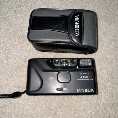 Minolta AF101R 35mm Film Point and Shoot Camera Black Tested - Image 1 of 4