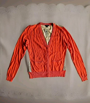 Cárdigan ANN TAYLOR NUEVO CON ETIQUETAS LOFT NUEVO CON ETIQUETAS Naranja Encaje-Seda Cárdigan S Precio de venta sugerido por el fabricante 98,00 USD Foto 1 de 4