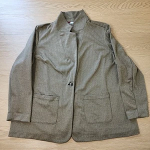 Croft Barrow Womens Blazer 3X Plus Herringbone Button Pockets Stretch Dress  - Picture 1 of 12