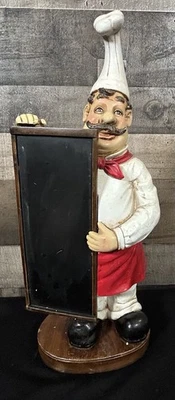 "Estatuilla de chef panadero vintage pizarra cocina retro decoración restaurante 16""" Foto 1 de 4