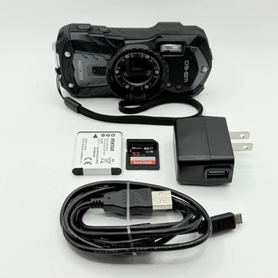 Ricoh WG-60 Digital Camera Shock/Waterproof Action Cam 16MP Compact Black Tested - Image 1 of 4