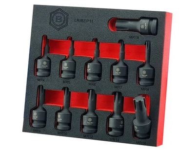 Britool Hallmark 1/2" Drive Ribe Impact Socket Set M4-M18 - Image 1 of 4