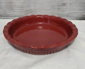 Paula Deen 11" Steinzeug Quiche Schale Signature Collection erdig rot gesprenkelt - Bild 1 von 6