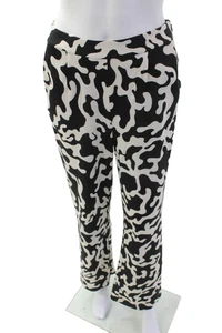 Diane von Furstenberg Damen Seide Abstrakt High-Rise Hose Schwarz Größe 2 - Bild 1 von 7