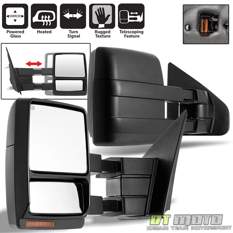 Espejo telescópico de remolque izquierdo+derecho Ford F150 2007-2014 eléctrico+calefactable+señal+charco Foto 1 de 1