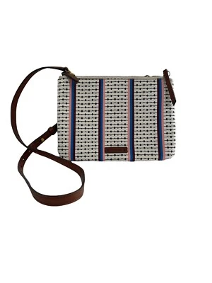 Bandolera Fossil Devon Crudo Multi Rayas Cartera sin asas Bandolera Doble Cremallera Foto 1 de 4