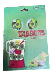 Auriculares aguacates Gabba Goods con micrófono nuevos - Imagen 1 de 2