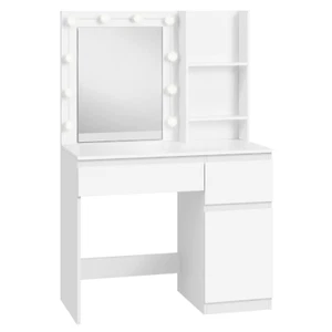 1SET Toeletta Bianca Con Illuminazione a LED Specchio Dimmerabile a 3 Livelli 90 - Bild 1 von 13