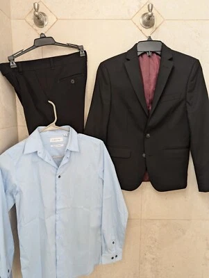 Joseph Abboud Niños Talla 12 Traje Chaqueta-Calvin Klein Talla 12 Pantalones de vestir + Camisa-14 Foto 1 de 4
