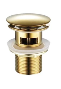 Piletta di scarico universale 1/4" lavandino pop-up tappo a pressione oro 98mm - Foto 1 di 2