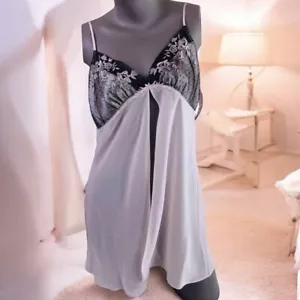 Valerie Stevens Babydoll Nightie Panties Set Sheer Pink Black Chemise Medium - Picture 1 of 12