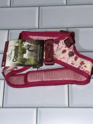 "Arnés para perros Coastal Accent metálico ajustable rosa con flores XS X-pequeño 14""-16""" Foto 1 de 4