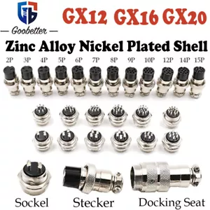 GX12 GX16 GX20 Aviation Plug Socket 2Pin - 15Pin Cable Connector Male Female - Picture 1 of 11