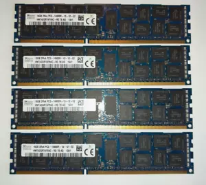 LOT RAM mémoire 64GB (4x16GB) DDR3 PC3-14900R ECC REG pour serveur - Photo 1/1