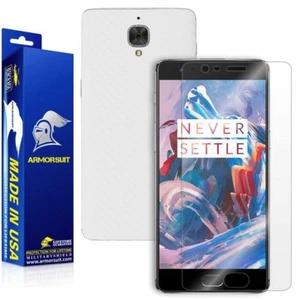 ArmorSuit MilitaryShield OnePlus 3 Screen Protector + White Carbon Fiber Skin - Picture 1 of 6