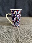 Starbucks 16 oz Latte mug Navy Blue with Hearts and Flowers