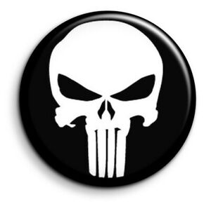 Badge Epingle 38mm Button Pin Punisher Marvel Comics Logo Super Heros Hero Crâne