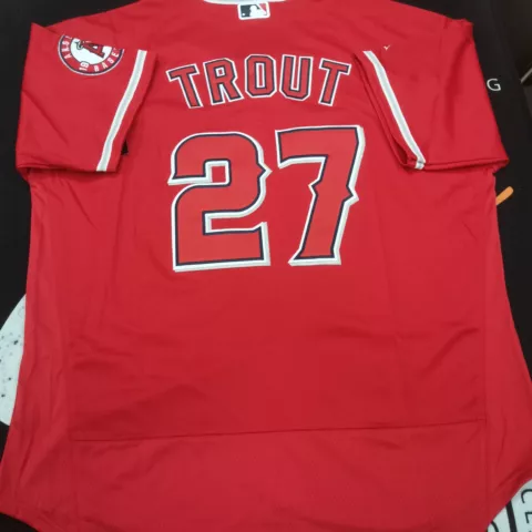 Mike Trout #27 Los Angeles Angels Red Flex Base Stitched Jersey Pick Size Cover