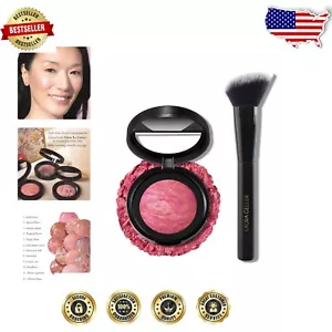 Instant Glow Marbleized Powder Blush Set with Angled Brush - Ethereal Rose Shade - Picture 1 of 9