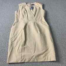Ann Taylor Womens Dress Size 10P Tan Sleeveless Faux Wrap Pockets Surplice Work