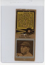 1934 Diamond Match Co Baseball Matchbook Cecil Travis Senators