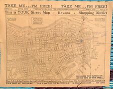 1940 HAVANA CUBA MAP Street Merchant District