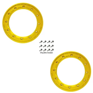 (2) GPS Carbon Composite ATV Beadlock Rings 9" rears  YELLOW    - Bild 1 von 1