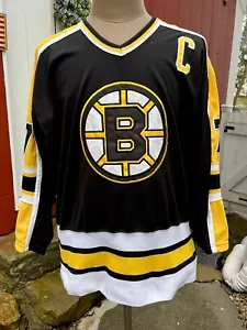 Vintage Starter Boston Bruins #77 Ray Bourque Hockey Jersey Captain C Sz L - Picture 1 of 6