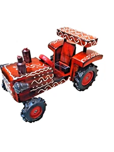 Wood Toy Tractor Kids Toddlers Playthings 4 wheel Functional Truck Game Handmade - Picture 1 of 9