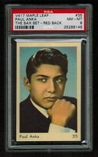 PSA 8 PAUL ANKA 1959 V417 Maple Leaf Gum Card #35 RED BACK (Highest Ever Graded)