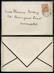 GB KG5 1935 MOURNING ENVELOPE WALES COWBRIDGE DOUBLE RING CDS PMK - Picture 1 of 1