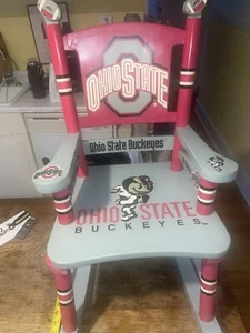 Sedia a dondolo per bambini tema sportivo Ohio State Buckeyes Danbury come nuova molto rara - Foto 1 di 23