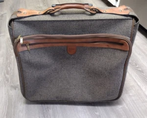 Hartmann Tweed Rolling Garment Bag Belting Leather Luggage Suitcase Handled - Picture 1 of 11