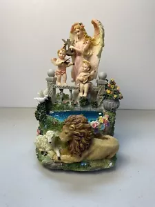 Engel am Brunnen~Spieluhr spielt "Pelzelise"~Löwe, Lamm, Cherubs~kein Tanzen - Bild 1 von 5