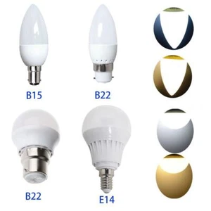 6/12x B15 B22 E14 AC220V 3W 5W White Warm White Spot Light LED Globe Candle Bulb - Picture 1 of 14