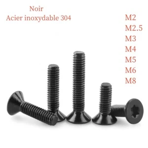 Vis À Tête Fraisée Intérieure Torx En Acier Inoxydable 304 Noir M2 - M8 - Photo 1/12
