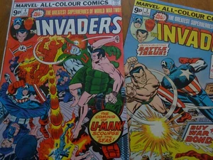 Invaders #3 & #4 - Marvel Comics 1975 - Roy Thomas, Frank Robbins UK Variants - Picture 1 of 22
